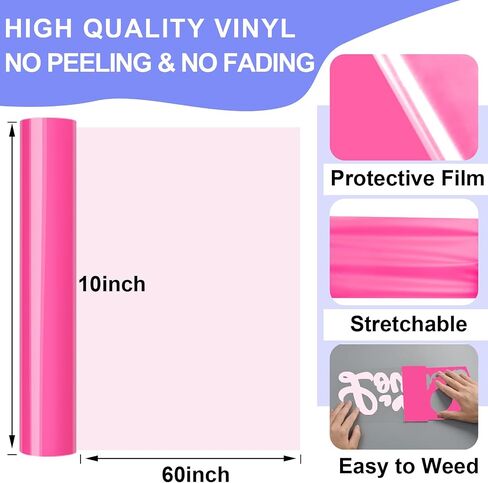 TECKWRAP Puff Vinyl نقل الحرارة ثلاثي الأبعاد - 10 بوصة × 60 بوصة لاصق HTV حديد على الفينيل لجميع آلات القطع منتفخة بالضغط الحراري من الفينيل للقمصان سهلة القطع والأعشاب (أسود) in Kuwait