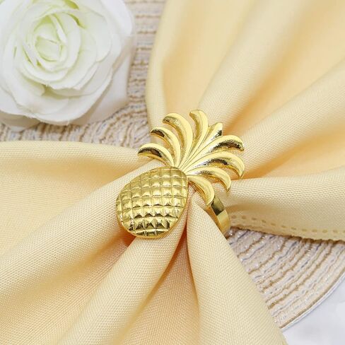 Pineapple Napkin Rings Set of 12 Gold Fruit Napkin Rings Bulk for Christmas Thanksgiving Easter Birthday Party Wedding Daily Use in Kuwait