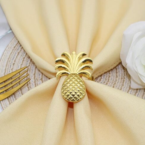 Pineapple Napkin Rings Set of 12 Gold Fruit Napkin Rings Bulk for Christmas Thanksgiving Easter Birthday Party Wedding Daily Use in Kuwait
