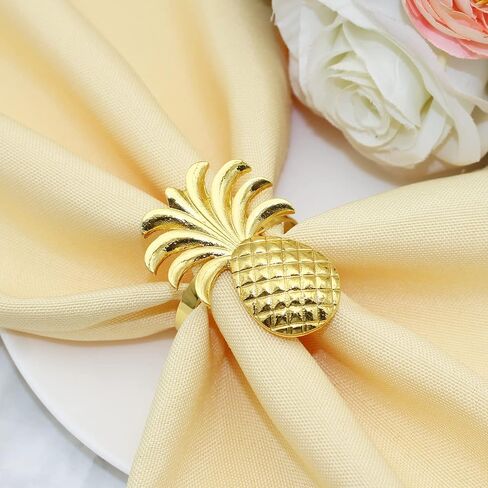 Pineapple Napkin Rings Set of 12 Gold Fruit Napkin Rings Bulk for Christmas Thanksgiving Easter Birthday Party Wedding Daily Use in Kuwait