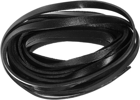 uxcell 5.5 Yard 6mm Flat Leather Cord, Leather Strips 2mm Thick Lacing Strings for DIY Crafts Making Bracelet Purse Strap (Light Brown) in Saudi Arabia