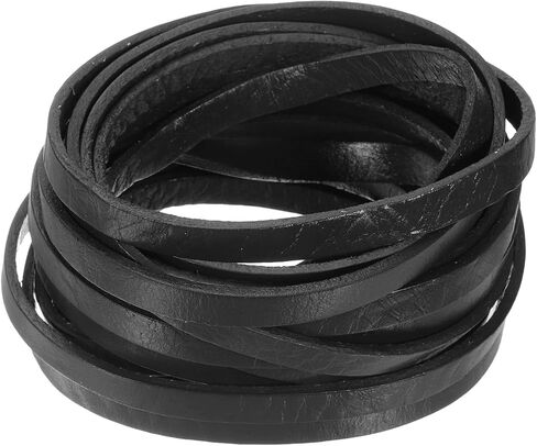uxcell 5.5 Yard 6mm Flat Leather Cord, Leather Strips 2mm Thick Lacing Strings for DIY Crafts Making Bracelet Purse Strap (Light Brown) in Saudi Arabia