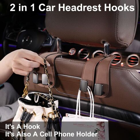 SUNCARACCL 2 Pack Car Seat Headrest Hook, Car Purse Hook Car Hooks for Purses and Bags, Car Organization Accessories(Black) in Saudi Arabia