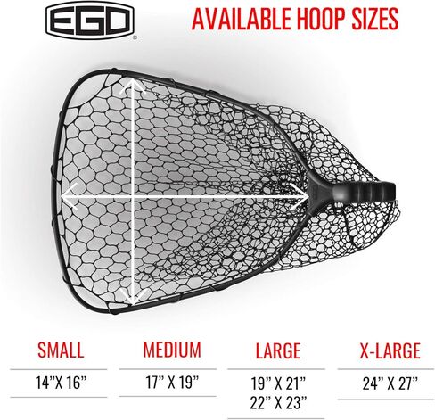 Ego S2 Slider Fishing Net, Ultimate Fishermen’s Tool Telescoping Handle, Replaceable Head, Salt & Freshwater, 18-36" Handle, 17x19 Inch Hoop in Saudi Arabia