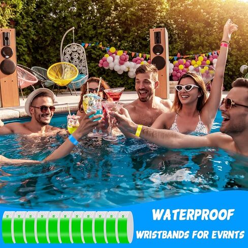 Dwrists Wristbands for Events - 2500pcs Waterproof Neon Wrist Bands for Events Concert, Festival Admission, Party (Blue) in Saudi Arabia
