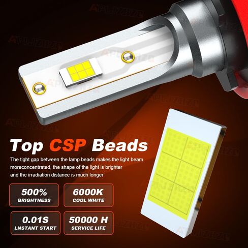 المصابيح الأمامية متوافقة مع Chevy Malibu 2004 2005 2006 2007 2008 2009 2010 2011 2012، H11/H8/H9 مجموعة لمبات إضاءة عالية منخفضة الشعاع، 6000K أبيض، استبدال الهالوجين، التوصيل والتشغيل، حزمة من 4 in Kuwait