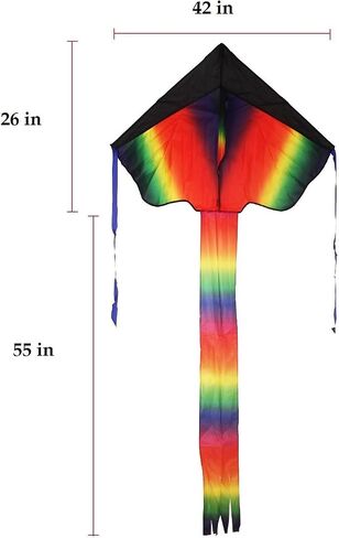 Kites for Kids Ages 4-8, Kites for Adults, Rainbow Kite, Delta and Diamond Kites for Kids Ages 8-12 Easy to Fly, Stunt Kite, Beach Kite with Carrying Bag in Saudi Arabia