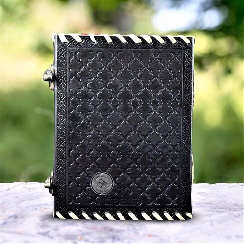 Premium Vintage Handmade Leather Journal Emboss Sigil of Baphomet Journal Bafomet Lord Satan Satanic Idol. Notebook Book of Shadows Travel Diary 8x6in Black in Saudi Arabia