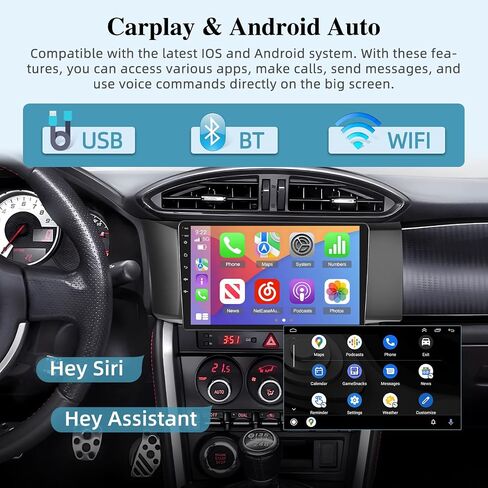 [2+64G] راديو سيارة لسيارة Toyota GT86 / Subaru BRZ 2012-2016 - Carplay اللاسلكي وAndroid Auto - شاشة لمس 9 بوصة ستيريو سيارة Android مع GPS Sat Navi/WiFi/Mirror Link/SWC + كاميرا احتياطية AHD in Saudi Arabia
