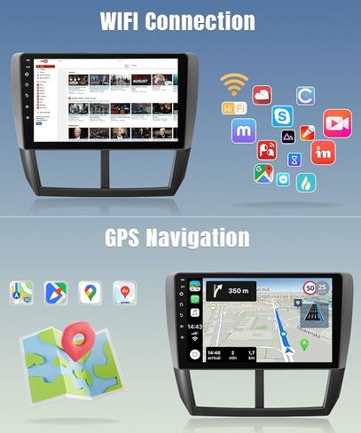 Naifay Android Car Stereo for Subaru Forester Impreza WRX 2008-2012 with Wireless CarPlay Android Auto 2+32G 9 Inch Touch Screen Car Radio Bluetooth in Dash GPS Navigation WiFi FM Backup Camera SWC in Saudi Arabia