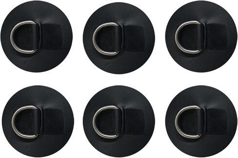 6 Pieces Stainless Steel Surf D Rings Pad/Patch -3.15"/2.5" Round D Rings Patch- for PVC Inflatable Boat Canoe Raft Dinghy Kayak Surfboard Stand up Paddle Board - NO Glue Included in Saudi Arabia