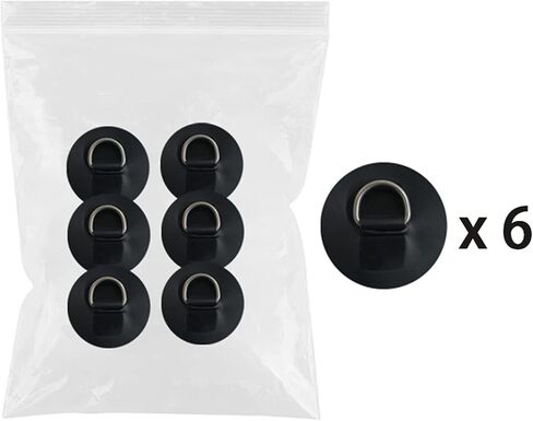 6 Pieces Stainless Steel Surf D Rings Pad/Patch -3.15"/2.5" Round D Rings Patch- for PVC Inflatable Boat Canoe Raft Dinghy Kayak Surfboard Stand up Paddle Board - NO Glue Included in Saudi Arabia