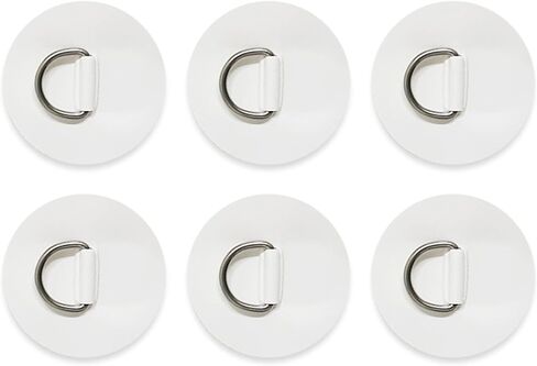 6 Pieces Stainless Steel Surf D Rings Pad/Patch -3.15"/2.5" Round D Rings Patch- for PVC Inflatable Boat Canoe Raft Dinghy Kayak Surfboard Stand up Paddle Board - NO Glue Included in Saudi Arabia