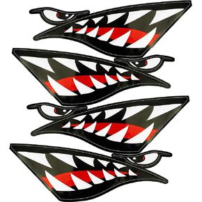 4Pcs Kayak Stickers, Waterproof Shark Decals for Cars, Kayak, Canoe, Fishing Boat