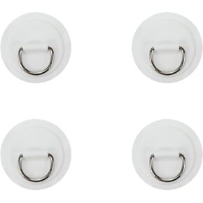 4pcs D Ring Patches Stainless Steel D Ring Patch for PVC Inflatable Boat Paddle Board Rafting Accessories Round White