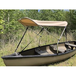 Beige 2' by 5' Sun Shade/Canopy/Umbrella for Canoe/Kayak by Cypress Rowe Outfitters, Blocks UV, Rain