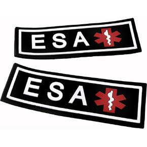 Dogline Emotional Support Animal Patch for Dog Harness and Vest ESA Removable 3D Rubber Patches Hook Backing for Small or Large Service Dogs