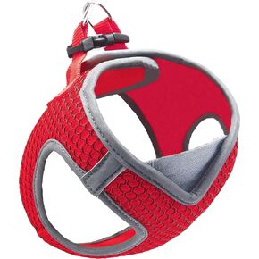 KRUZ PET KZA308-14S Reflective V-Neck Step in Mesh Dog Harness - No Pull, Quick Fit, Comfortable, Velcro-Adjustable Pet Harnesses for Walking & Training - Small, Medium Dogs - Red, Small