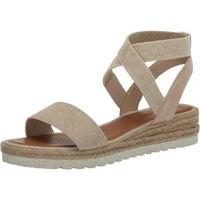Lucky Brand Women's THIMBA Wedge Sandal, Natural/Smoke, 8