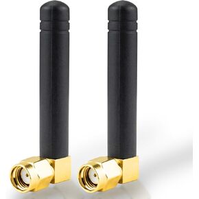 BOOBRIE RP-SMA Mini 2.4GHz 5.8GHz WiFi Antenna 2DBi Dual Band Wireless WiFi Antenna Right Angle Small PC WiFi Antenna RP-SMA Male Connector Omni-Directional Mini WiFi Aerial Signal Booster Pack of 2