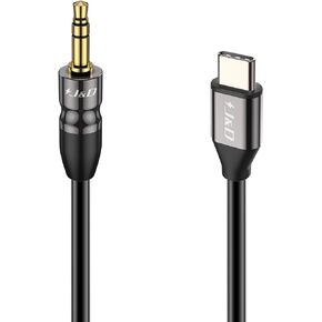 J&D USB C to 3.5mm 1/8 inch Audio Aux Cable, Compatible for iPhone 15/15 Plus/15 Pro/15 Pro Max, Google Pixel 6/7/8, MacBook Pro, 3.3 Feet