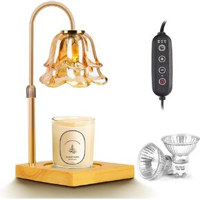 Candle Warmer Lamp, Candle Warmer with Timer and Dimmer - Height Adjustable, Compatible with All Jar Candles,Candle Lamp for Vintage Home Decor，with 2 * 50W Bulbs in Saudi Arabia