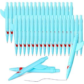 Sinmoe Shark Shaped Pens for Kids Cute Fun Pens Bulk Plastic Novelty Pencil Shark Birthday Party Favor Blue Ocean Beach Theme School Supplies for Student Gift Prize Adult Office Stationery(24 Pcs)