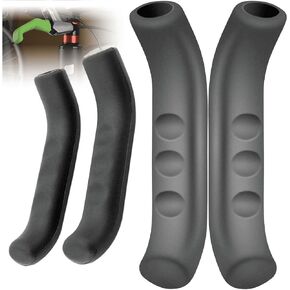 VANSIHO Mountain Bicycle Silicone Brake Lever Covers Gel Anti-Slip Brake Handle(2Pair Black)