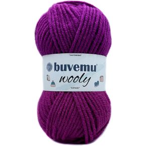 Wooly Soft Fluffy Bulky Weight #5 Wool Blended Fast Knitting Crocheting Yarn, 25% Wool 75% Acrylic, 100 Gram (3.53 Ounces) 109 Yards (100 Meters) (Beige Melange)