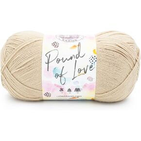 Lion Brand Yarn Pound of Love Yarn, 1 Pack, Sugar Cookie