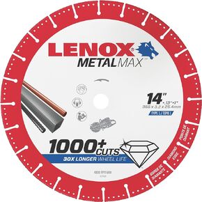 Lenox Tools METALMAX Cut Off Wheel, Diamond Edge, 14-Inch x 1-Inch (1972932)