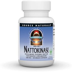 Source Naturals NSK-SD, Nattokinase, Vegetarian Friendly, Whole Body Systemic Enzyme for Healthy Circulation*, 200 mg - 30 Vegetarian Capsules