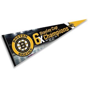 Boston Bruins 6 Time Cup Champions Pennant Banner Flag
