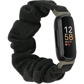 Elastic Bands Compatible with Fitbit Inspire 3 Bands Soft Stretchy Cloth Pattern Printed Fabric Replacement Wristband Bracelet For Women Girls