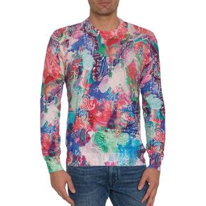 Robert Graham Men Night Gallery Long Sleeve Sweater, Multi, Medium