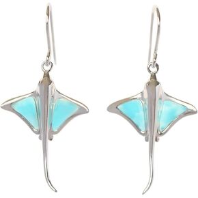 الجنيه الاسترليني الفضة الطبيعية لاريمار اللادغة المتدلية / هوك الاقراط in Kuwait