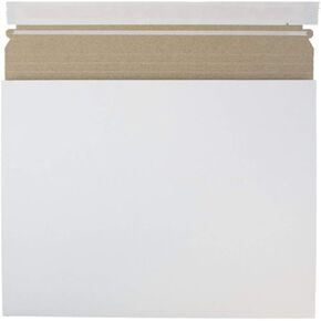 JAM PAPER Expandable Photo Mailer Envelopes with Peel & Seal Closure - 12 1/2 x 9 1/2 x 1 - White - 6 Rigid Mailers/Pack