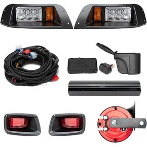 المصابيح الأمامية LED ومجموعات الإضاءة الخلفية المتوافقة مع عربات الغاز والكهرباء EZGO TXT 1996-2013، مجموعة مصابيح الشارع القانونية 12 فولت مع مجموعة أسلاك إشارة الانعطاف in Kuwait