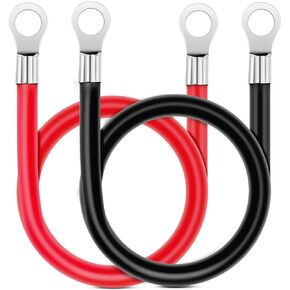 16mm² 20-Inch Battery Power Inverter Cables(Max 100A) with Terminals,Red + Black Tinned Copper Battery Inverter Cables for Motorcycle,Automotive,Marine Boats