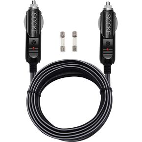 Heavy-Duty 20A 14.8ft / 4.5m 14 AWG Male to Male Plug Cigarette Lighter Charger Cord with LED Indicator and 20A Fuse Protection on Both Plugs