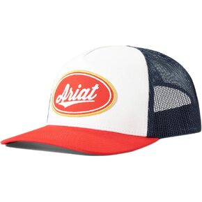 ARIAT Mens Oval Patch White and Navy Cap