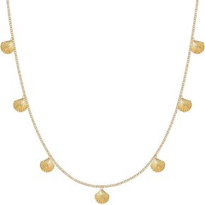Shell Necklace - Beach Jewelry for Women, Charm Necklace - Gold Necklace for Women, Surfer Girl Accessory, Waterproof, Non Tarnish Gold Necklace, Dainty Gifts for Girls