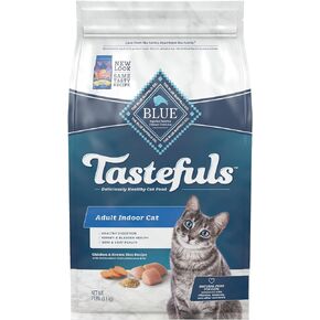 Blue Buffalo Tastefuls Adult Dry Cat Food Indoor Cat Formula, Made in the USA with Natural Ingredients, Salmon Recipe, 7-lb. Bag