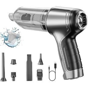 Cordless Handheld Car Vacuum Cleaner with Powerful Suction - Car Vacuum Cleaner, Portable Cordless Vacuum Cleaner with Brushless Motor, 12,000 PA for Pets, Cars, Offices and Homes.