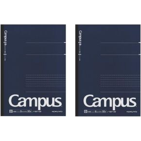 KOKUYO Campus Pre-Dotted Notebook, Semi B5-dotted 6 mm Rule - 30 Lines X 50 Sheets - 100 Pages, Pack of 2 Dark Blue