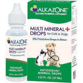 Alkazone Alkaline Multi Mineral Drops for Cats and Dogs - Animals are Naturally Designed to be More Alkaline Than Acidic. Their Bodies can Benefit from Using Alkaline Water for Pets with Minerals