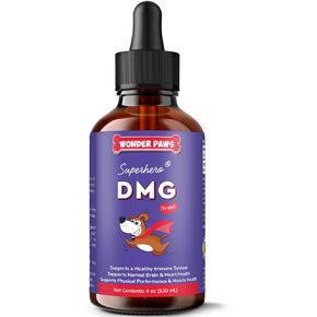 قسط DMG للكلاب - سائل DMG لدعم صحة المناعة والجلد والقدرة على التحمل والعضلات والإجهاد والأداء - ثنائي ميثيل جليسين (DMG) لجميع الأعمار والأحجام والسلالات - 4 أونصة