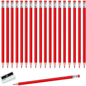 Adhere 25pcs Checking Pencils Erasable colored Pencils Pre-Sharpened #2 HB,for Checking Tests Grading Map Coloring,school Correcting,editing Office Favors,including a Free sharpener.(Pink)