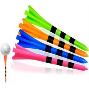 Golf Tees Plastic，Unbreakable Plastic Golf 50 Pack，3 1/4" Low Friction and Resistance Golf Plastic Tees- Improve Swing Accuracy and Distance（Color Mixing）