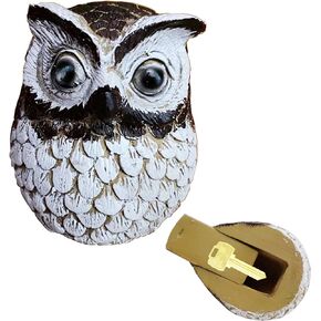 Hide a Key Outdoor Key Hiders Waterproof Key Safe Storage Lock Box for Outside Yard Garden Ornament Large Size Design House Spare Holder Owl